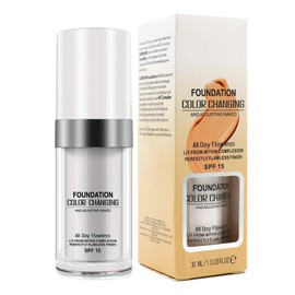 30ML Flawless Colour Changing Warm Skin Tone Foundation,Naturally Blends Moisturizing foundation makeup,Long Lasting Waterproof Poreless Liquid Foundation SPF 15 for Face Makeup