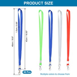 PATIKIL 48cm Lanyards Bulk, 50pcs Badge Lanyard for ID Badges Teacher Lanyards Durable Neck Lanyard with Clip for ID Card Badges Keys Name Tag Wallet Cruise Phone, Blue