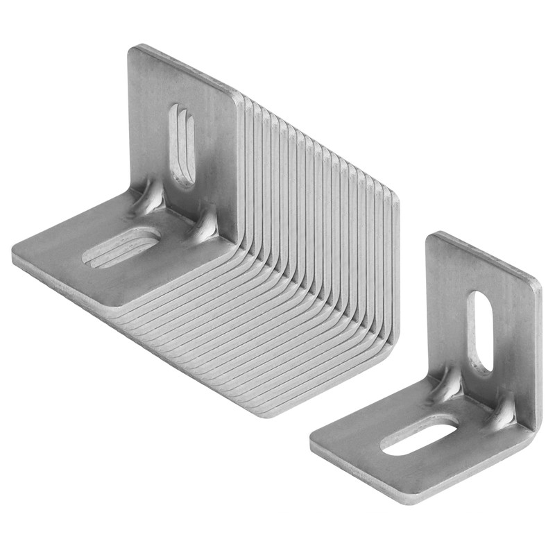 20 Pcs Adjustable Slotted L Corner Brace with Reinforced, 1-3/8"