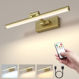 TOPPORTED Picture Light Battery Operated,‎15.7 Inch Dimmable Art Lights for Paintings Wireless,3CCT Rechargeable Picture Lights for Wall,Light Over Picture Frame for Gallery,Bedroom,Hallway with Timer