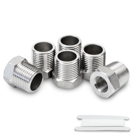 Bwintech 2 Pieces 1/8 Inch Female Thread to 3/8 Inch Male Thread BSP Thread Stainless Steel 304 Hex Bushings Reducer Connector for Conversion of Pipe Connections