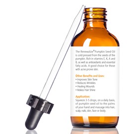 Renewalize ORGANIC PUMPKIN SEED OIL NATURAL FACE MOISTURIZER - Unrefined, Cold Pressed facial oils anti aging treatment for men and women | For Normal Combination and Mature Skin Types