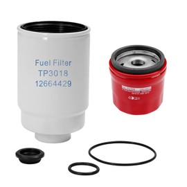 Filtro de combustible y kit de filtro de aceite Compatible con transmisiones Allison 1000 2000 2400, motor Diesel 6.6L Duramax, reemplazar # 29539579, TP3018, TP3012, 12664429, 12633243
