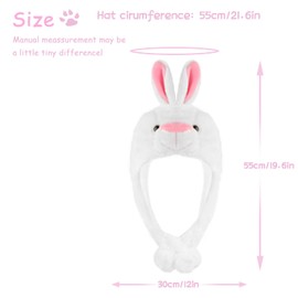 Audaisyly Audaisyly Funny Plush Animal Hat with Ear Flaps, Soft Fleece Hats Cute Bunny Cap for Kids Women Girls Cosplay Party Holiday Gifts (Bunny)