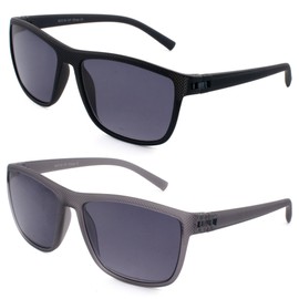 HIYANJN 2 Pack Reading Sunglasses for Men Womens UV400 Protection Outdoors Classic Lightweight Rectangle Sun Readers