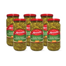 Mezzetta Diced Tamed Jalapeno Peppers, Medium Heat | Kosher, Gluten Free, Keto | 16 Fluid Ounce Jar (Pack of 6)