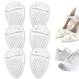 3 Paar Mittelfußpolster, Selbstklebende Vorfußpolster Silikon Rutschfeste Polsterung Unterstützung Damen Herren Fußballenpolster Gehen Trainieren Meisten Schuhe Hohen Absätzen(Transparent)
