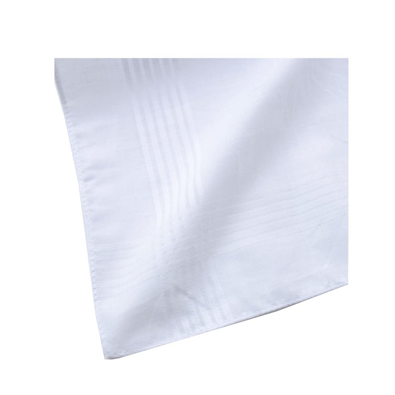 CoCoUSM Mens White Cotton 100% Cotton handkerchiefs Pack 3PCS