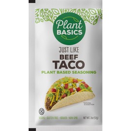 Plant Basics - Plant Based Seasoning, Just Like Beef Taco, 2 ounce (Pack of 12), Vegan, Gluten Free, Kosher, Non-GMO