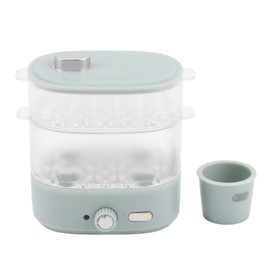 Dollhouse Egg Steamer Model Versatile Exquisite Look Miniature Simulation Electric Steamer Toy Kitchen Decoration for Dollhouse Light Blue