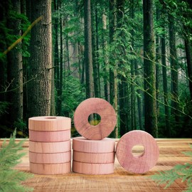 Katcha Cedar Rings - 100% Natural Cedar Moth Repeller for Wardrobes, Closets, Drawers, Cupboards, Eco-Friendly Moth Repel (60 x Rings) Keeps Clothes Protected and Smelling Great !