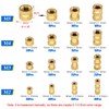 Glarks 370Pcs M2 M3 M4 M5 Female Thread Knurled Brass