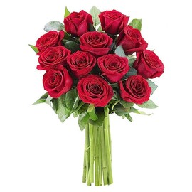 KaBloom PRIME NEXT DAY DELIVERY: Limitless Collection - Radiant Red - Bouquet of 12 Freshly Cut Red Roses.Gift for Birthday, Sympathy, Anniversary, Thank You, Valentine, Mother’s Day Fresh Flowers