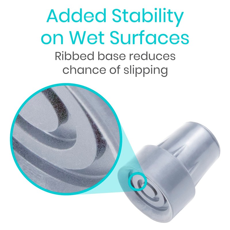 Vive Walking Cane Tips 2 Pack (3/4 Inch) - Non-Slip