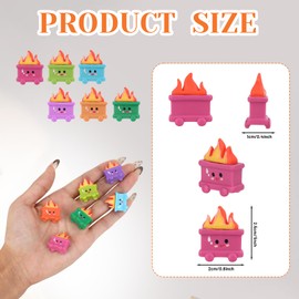 30 Pcs Dumpster Trash Shape with Fire Desk Accessories Volunteer Staff Appreciation Gifts Funny Office Supplies Colorful Mini Resin Figures Funny Desk Decor Bulk Gifts for Coworkers Teacher Employee
