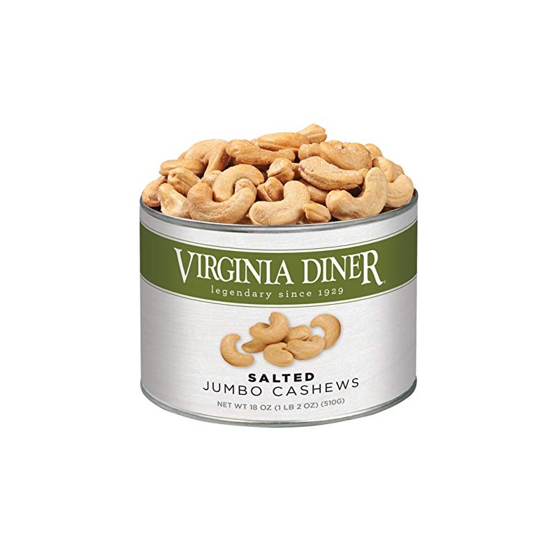 Virginia Diner Jumbo Salted Cashews - Non-GMO, Preservative Free Gourmet