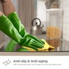 YSLON Rubber Dishwashing Glove Kitchen Cleaning Gloves 3-Pairs,Waterproof Reuseable.(Green,Medium)