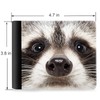 Trofung (Raccoon Face Muzzle Front Pocket Slim Bifold Leather Wallet