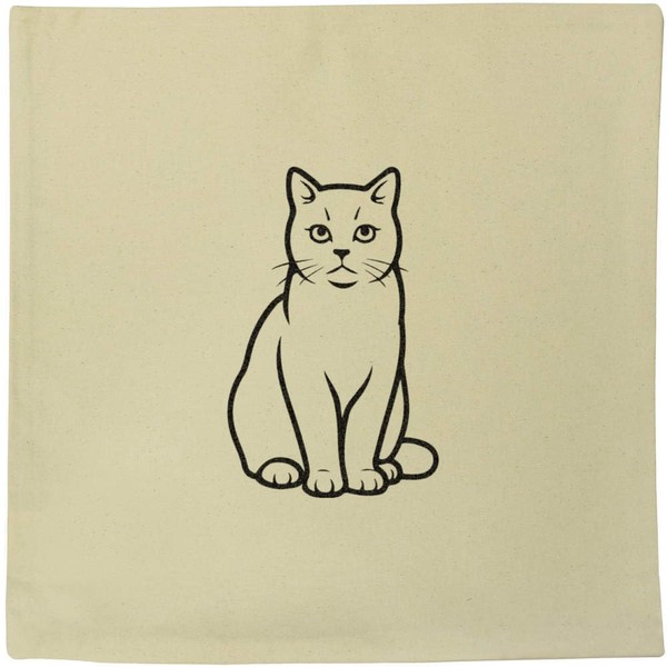 Azeeda 40cm x 40cm 'Alert British Shorthair Cat' Canvas Cushion