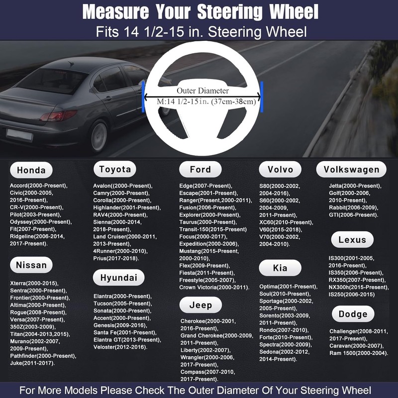 Cow Print Car Steering Wheel Covers, Breathable Microfiber Leather for
