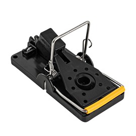 Restaurantware Pest Tek 3.8 x 1.8 x 2.2 Inch Rat Traps 2 Durable Commercial Rat Traps - Kill Bar Sensitive Trigger Pedal Black ABS Mouse Traps With Bait Cup Reusable