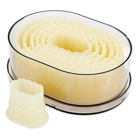 thermohauser Set of 7 Plastic Cutters (Nylon) Heart and Wavy White Diameter 4.5-12.3 cm