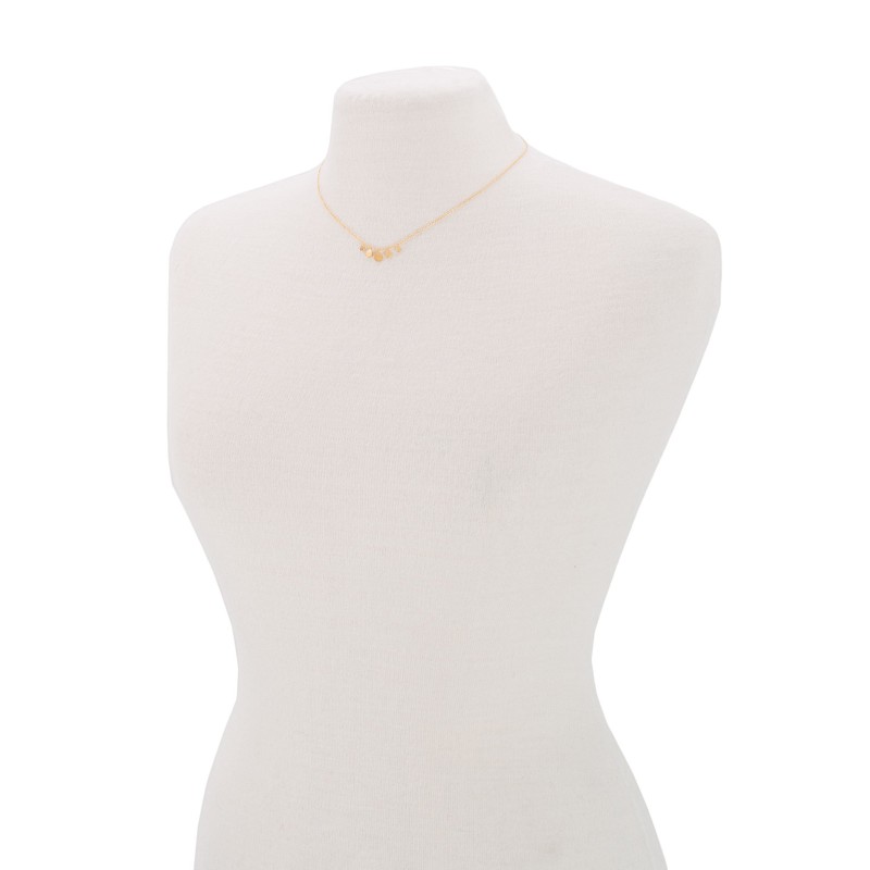 Pernille Corydon Gold Mini Coins Necklace Brushed Surface Link Chain