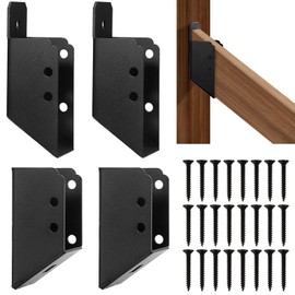 Sumnacon Deck Railing Bracket Connectors 4 pcs Stainless Steel 35 Stair Railing Brackets for 2''x4'' Wood Post Black