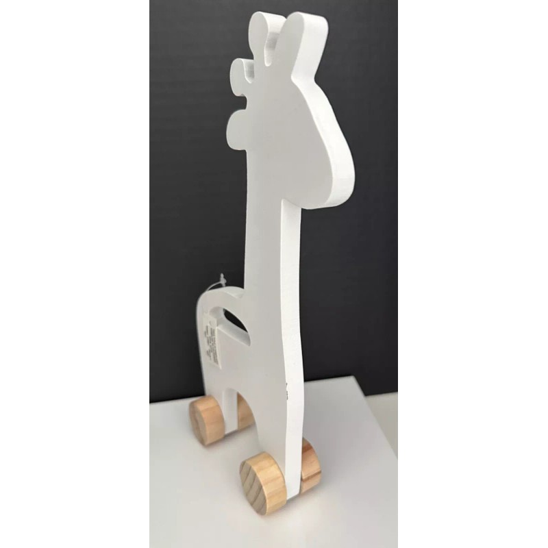 Hobby Lobby NEW - Rolling Wooden Giraffe Decor | WHITE
