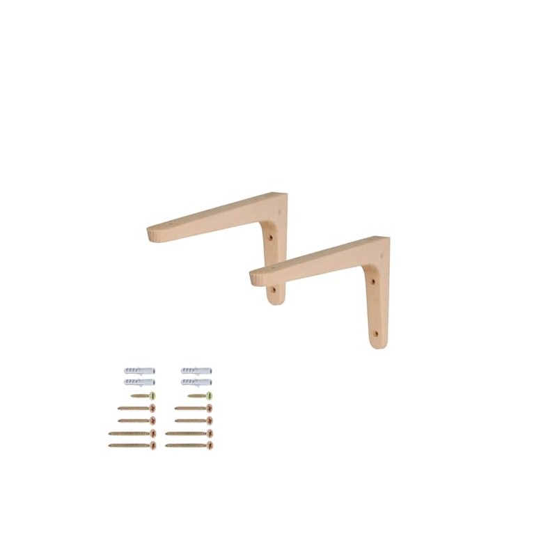 MS Beschläge Wooden Console Single or Pair Shelf Brackets Beech