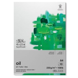 Winsor & Newton 6532006 Oil Painting Paper in Pad - 10 Sheets DIN A4, 230 g/m², Acid-free, No Optical Brighteners, Age-resistant for Oil Paints, Oil Pastels and Other Heavy Paint Applications, White