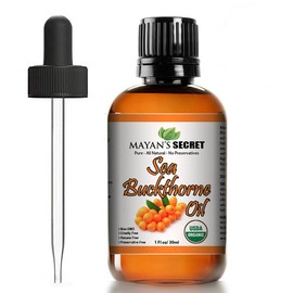 Mayan's Secret Sea Buckthorn Fruit Oil USDA Certified Organic, Vegan, Cruelty-Free, Unrefined for Hair, Skin & Nails - Benefits Acne, Eczema & Rosacea