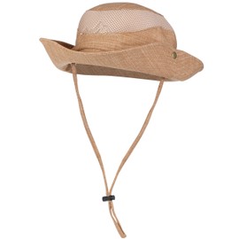 KeepSa Cotton Linen Sun Hat UV Protection Summer Hats Beach Hat Safari Boonie Hat Foldable Fishing Hat with Breathable Mesh and Adjustable Chin Strap