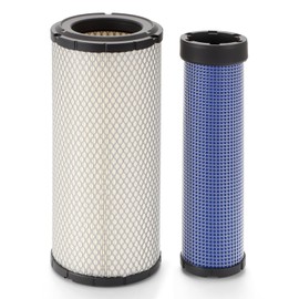 AUIVERED 59800-26110 3A111-19130 Air Filter Kit - Fit for Kubota Skid Steer Loader SSV65 SSV75 SVL75 SVL75-2 SVL75C SVL75C-2 for Bobcat 6666375 6666376 - Replaces P827653 P829332