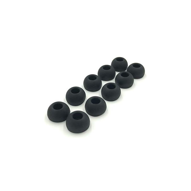 10 Pairs Large Black Silicone Replacement Ear Buds Tips Covers