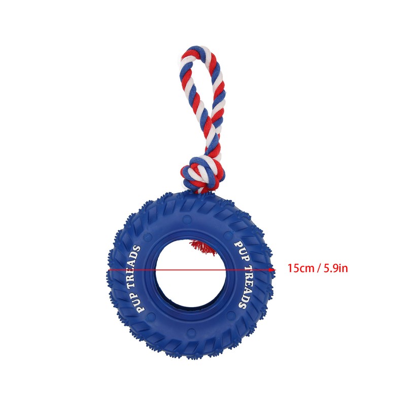Dog Tire Chewing Toy Bite Resistant Treat Dispensing Rubber Aggressive