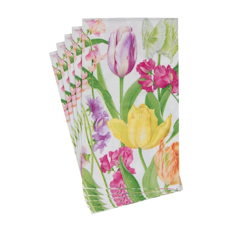 Caspari Spring Flower Show Guest Towel Napkins - 15 Per