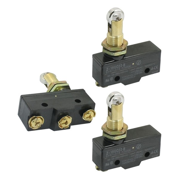 uxcell Z-15GQ22-B Limit Switch, Panel Mount, 1NO, 1NC(SPDT), Pack of 3