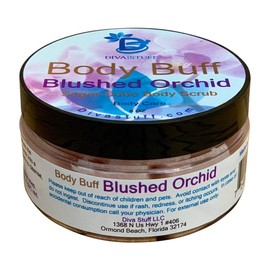 Diva Stuff Sugar Cube Body Buff Scrub, Exfoliates and Hydrates Skin, Pairs With Our Crepey Skin Cream - Blushed Orchid, 8 oz (Made in the USA)