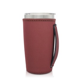 AJLTPA Fundas Aislantes de Neopreno Portavasos con Asa para Vasos Tumbler de 20oz, Funda Reutilizable para Café Helado Para Tazas de Café de 30oz - 32oz (Marrón Nuez)