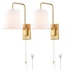AXILAND Wall Sconces Set of Two, Gold Fabric Shade Wall