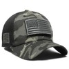 USA Flag Hat Camo Gray Detachable Patch Micro Mesh Tactical