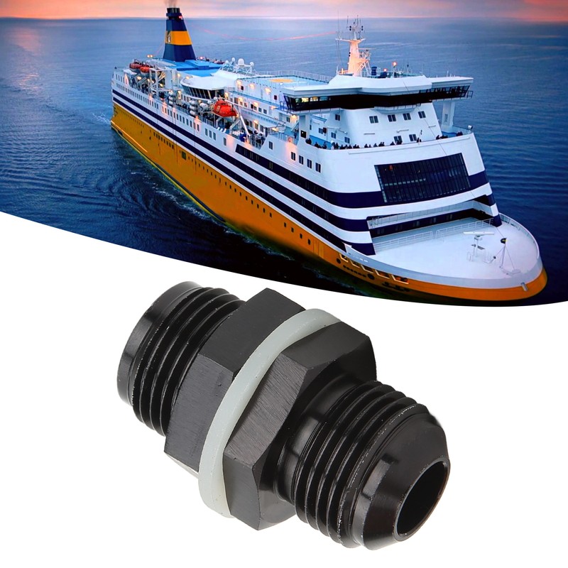Fuel Cell Bulkhead Fitting with PTFE Washer Black Anodized 6061‑T6