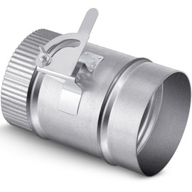 Therwen Backdraft Damper Duct Manual Volume Damper with Sleeve Stove Pipe Galvanized Sheet Adjustment Airflow Ducting Branch HVAC Air Balancing for Range Hoods, Fans(4 Inch, 1 Pc)