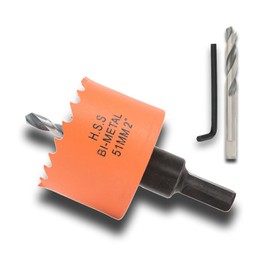 VIKITON 2 inch Hole Saw with Arbor for Cutting Metal Wood and Plastic, 51mm Bi-Metal Hole Cutter for Different Project with Smooth and Flat Drilling Edge, Fast Chip Removal