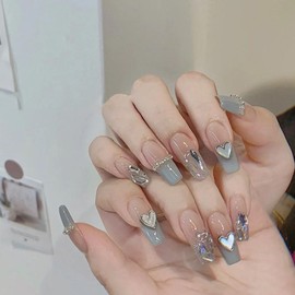 Nail Tips, Handmade 10 Pieces, Bride Nails, False Nails, Nail Sheet, Popular, INS Style, Special Cute, Stylish, Coming of Age of Age Ceremonies, School Entrance Ceremonies, Graduations, Weddings,