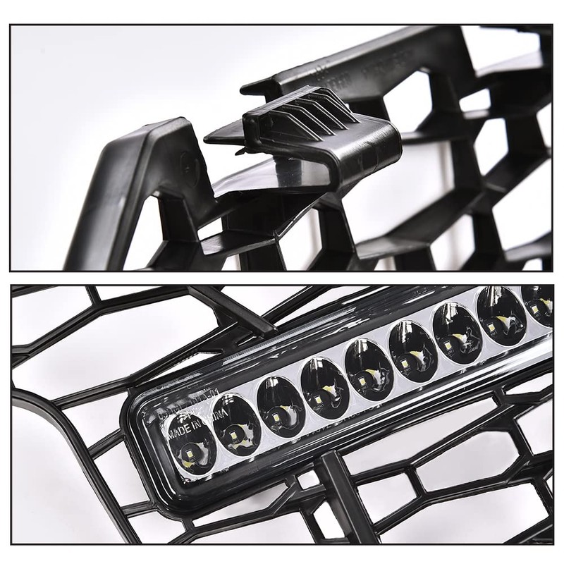 G-PLUS Front Bumper Mesh Grille Grill w/LED Light Bar Compatible