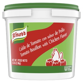 Knorr Professional Caldo de Tomate, Tomato Bouillon with Chicken Flavor Granulated Base, Bouillon as a Base, Marinade, Flavor Enhancer, Shelf Stable Convenience, 0g Trans Fat, 4.4 lbs, Pack of 4