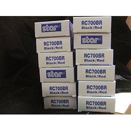 Star Micronics (30980720) 12-Pack RC700BR Dot Matrix Black/Red Ink Ribbon Cartridge for Star SP700 Printer