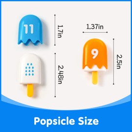 Odoorgames 40 Pcs Number Popsicles, Number 1-20, Educational Number Toys for Toddlers, Colorful Number Matching Game